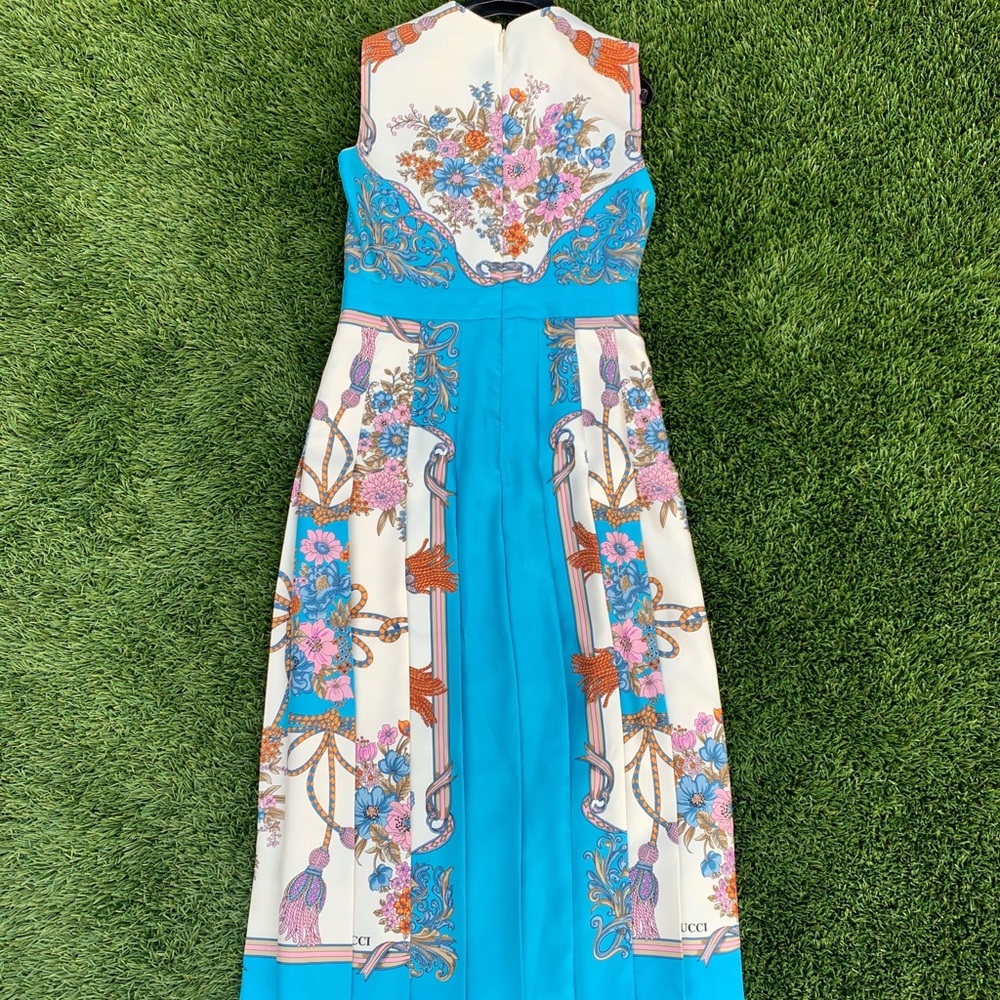 Gucci Sleeveless Silk Floral Dress